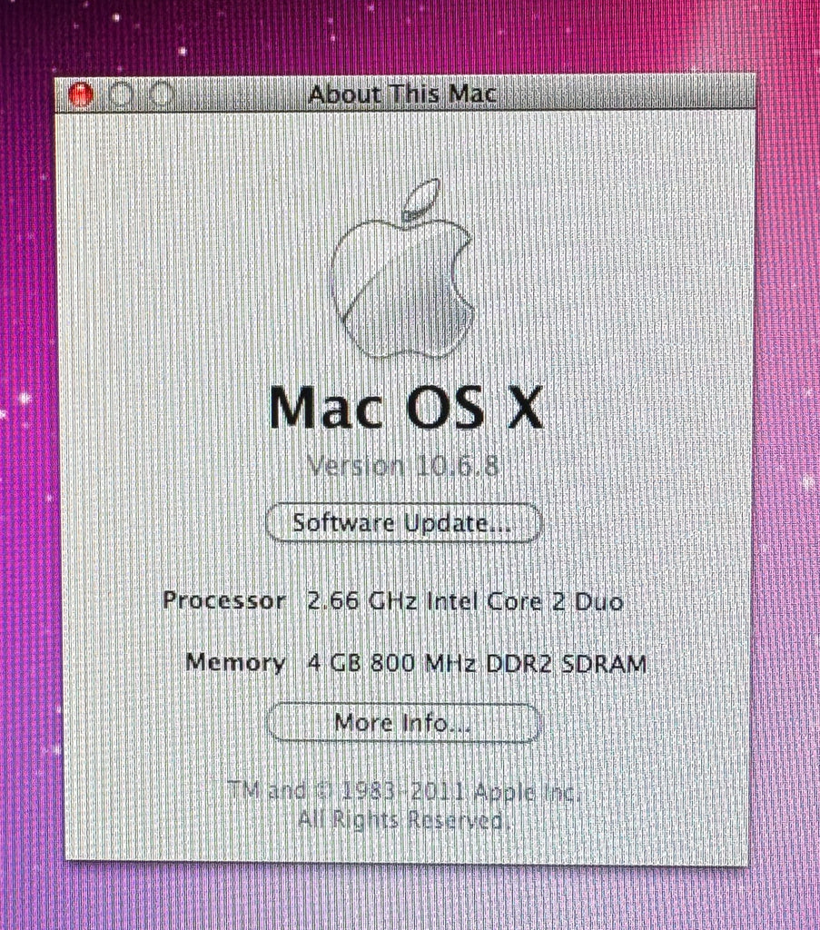 Apple iMac 20-inch Early 2008 2.66GHz Intel Core 2 Duo Apple iMac 20-inch Early 2008 2.66GHz Intel Core 2 Duo