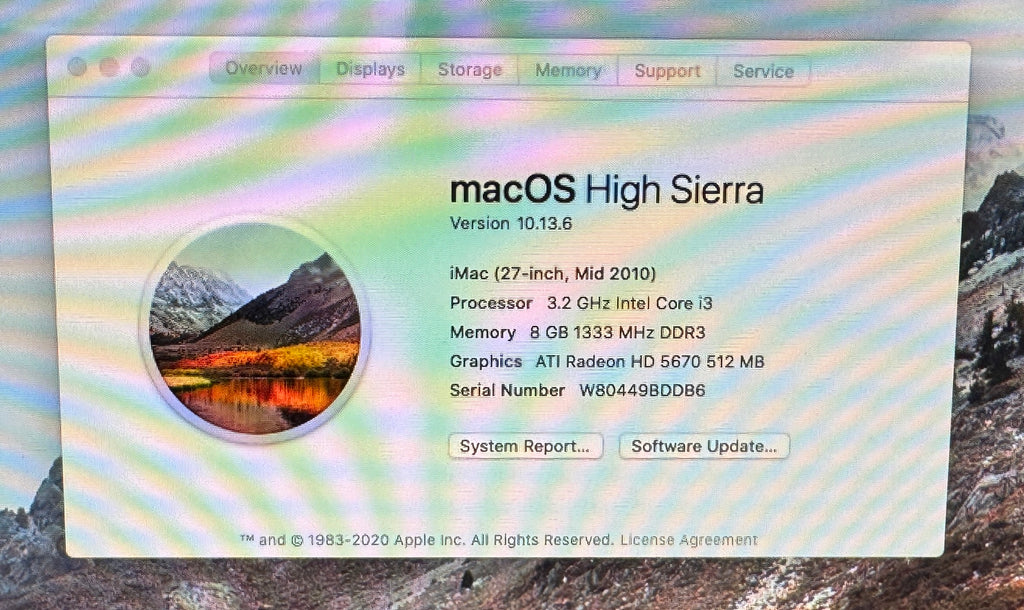 Apple iMac 27-inch Mid 2010 3.2GHz Dual-Core Intel Core i3