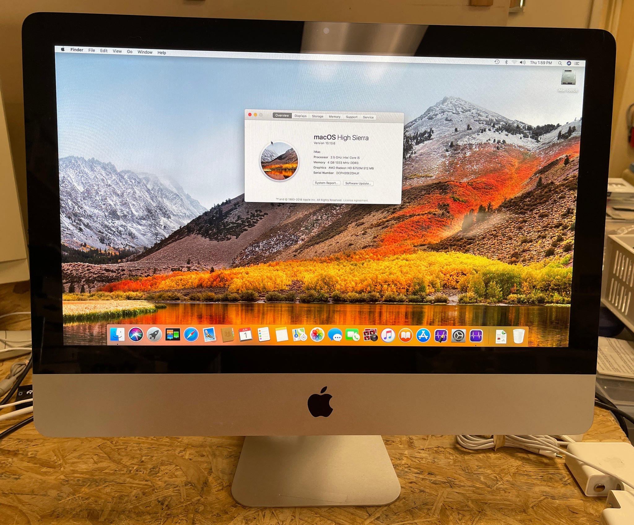 Apple【匿名配送】APPLE iMac 2011 21.5 20GB ジャンク扱 - Mac