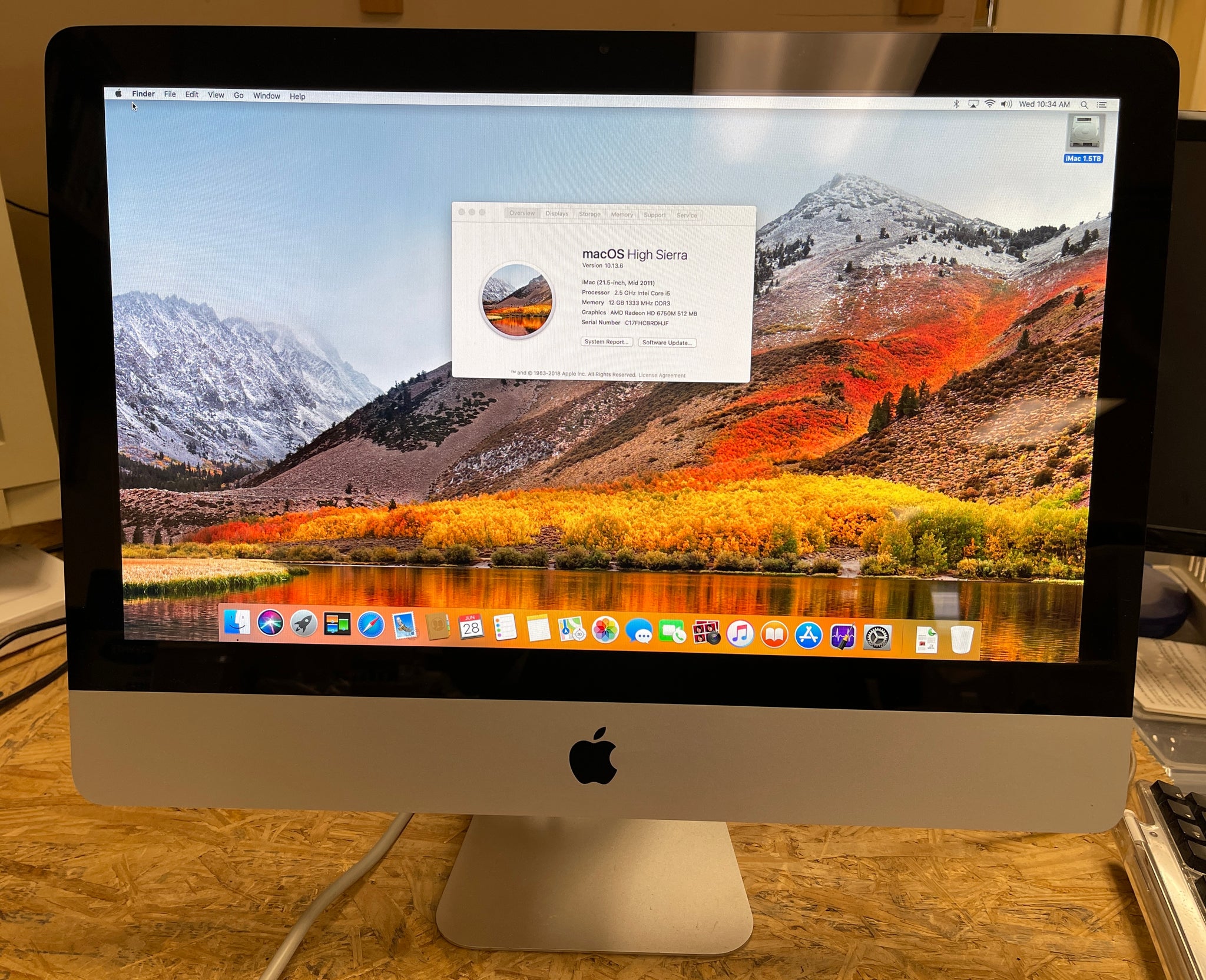 Apple iMac 21.5-inch Mid 2011 2.5GHz Intel Core i5 (MC309LL/A ...