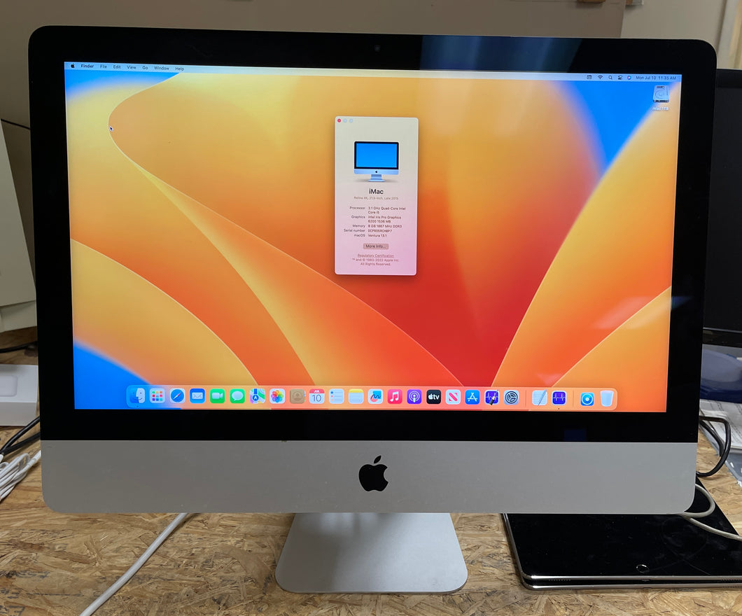 Apple iMac 21.5-inch Retina 4K Late 2015 3.1GHz Quad-Core Intel
