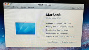 Apple MacBook 13-inch June 2007 2GHz Intel Core 2 Duo (MB061LL/A)