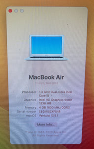 Apple MacBook Air 11-inch Mid 2013 1.3GHz Dual-Core Intel Core i5 (MD711LL/A)