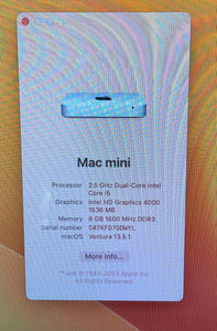 Apple Mac mini Late 2012 2.5GHz Dual-Core Intel Core i5 (MD387LL/A)