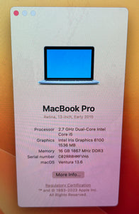 Apple MacBook Pro Retina 13-inch June 2016 2.7GHz Dual-Core Intel Core i5 (MF839LL/A)