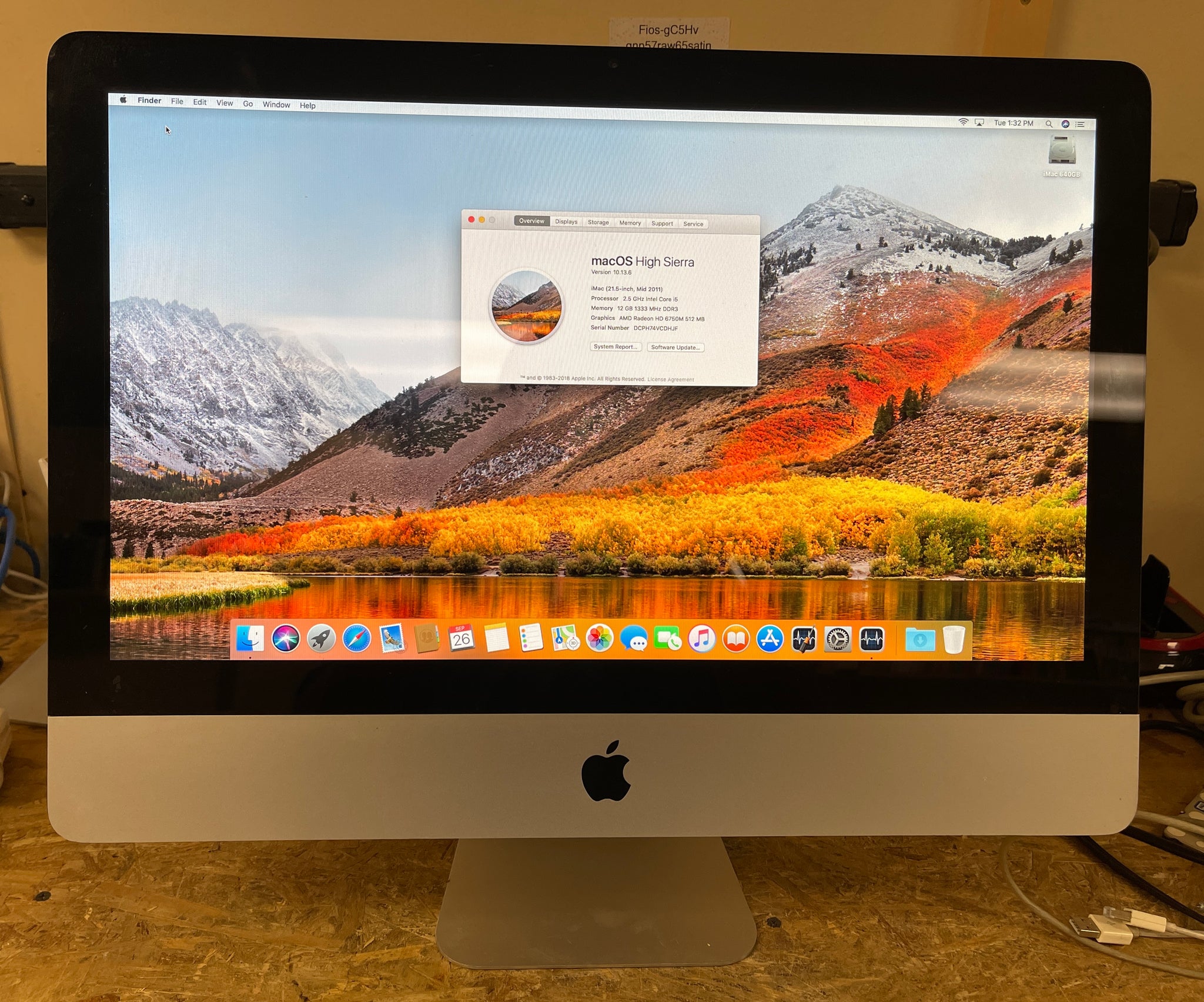 iMac 21.5-inch Mid 2014 500G HDD 難しいあり - Macデスクトップ