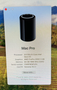 Apple Mac Pro March 2016 3.5GHz 6-Core Intel Xeon (MD678LL/A)