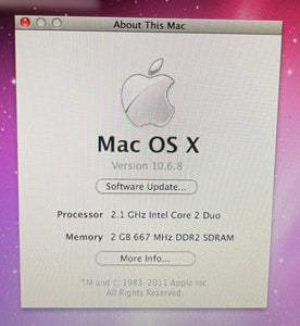 Apple MacBook 13-inch December 2008 2.1GHz Intel Core 2 Duo (MB402LL/B)