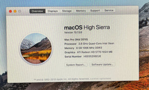 Apple Mac Pro (5,1) August 2010 2.8GHz Quad-Core Intel Xeon (MC250LL/A)