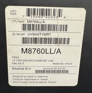 Apple PowerBook G4 12-inch January 2003 867MHz (M8760LL/A)