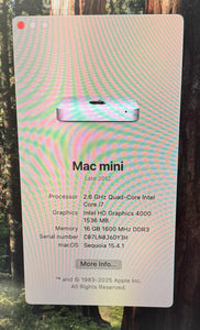 Apple Mac mini November 2013 2.6GHz Quad-Core Intel Core i7 (BTO/CTO)