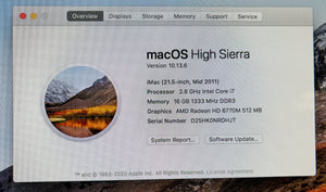 Apple iMac 21.5-inch April 2012 2.8GHz Intel Core i7 (BTO/CTO)