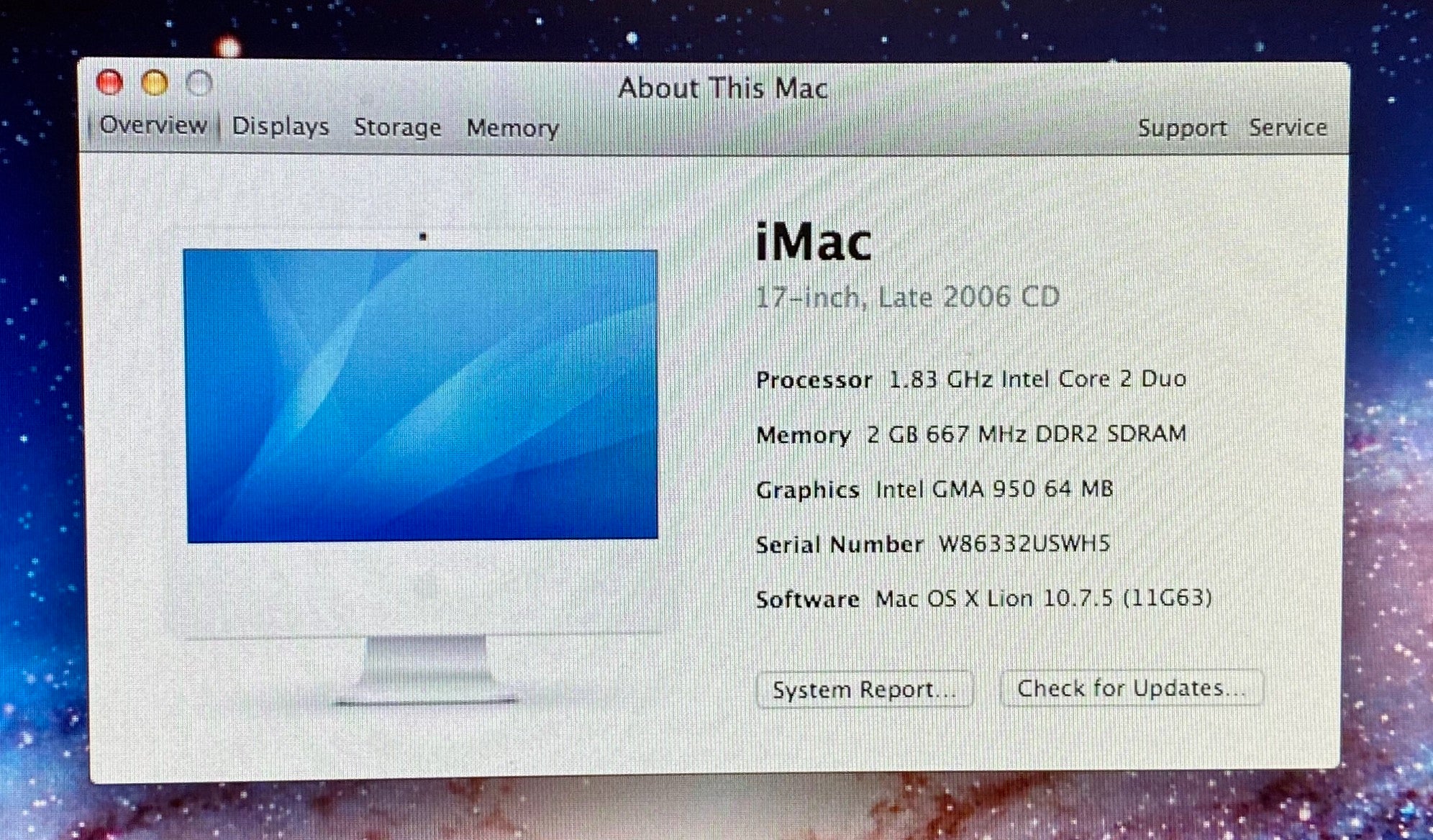 Apple iMac 17-inch August 2006 CD 1.83GHz Intel Core 2 Duo 