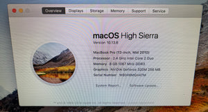 Apple MacBook Pro 13-inch Mid 2010 2.4GHz Intel Core 2 Duo (MC374LL/A)